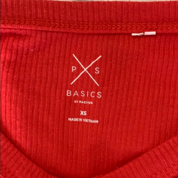 Pacsun Red Basic Cropped Top - Picture 2 of 3